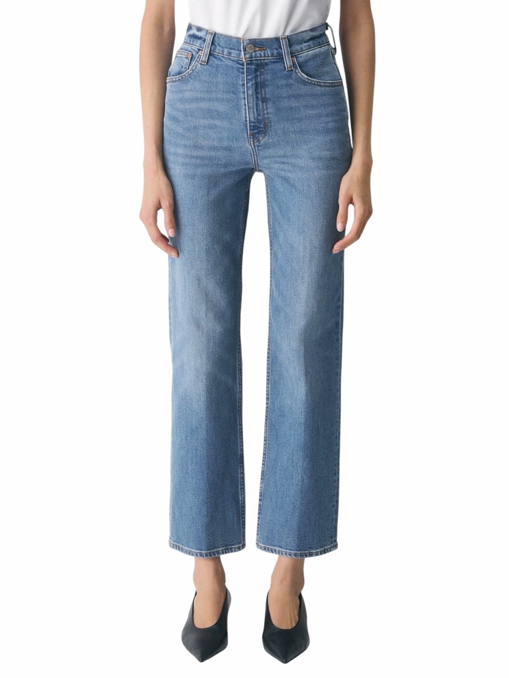 Aritzia Denim Forum Arlo Hi-Rise Straight Jean Blue Sz 26
